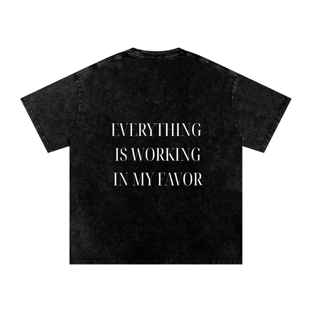 Everything Is Working in My Favor Oversized Tee – Washed Black